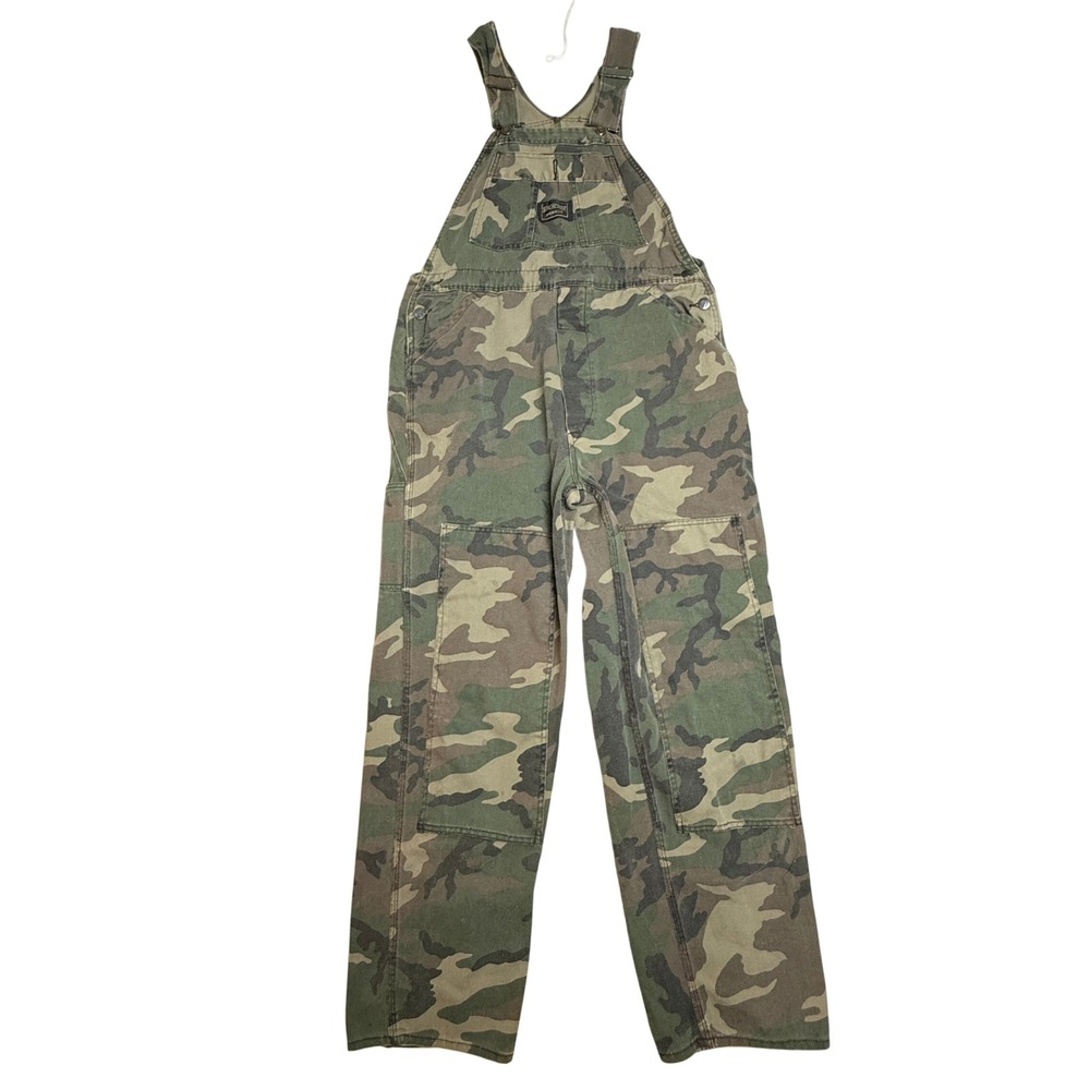 VTG 90s Winchester Double Knee Camo Overalls Bib Mens 40 (Fit 35x29) Workwear